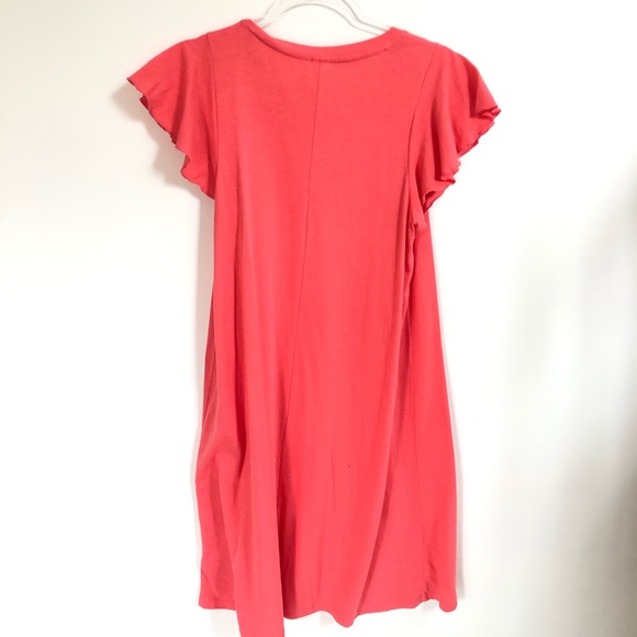 2/$25 Gap Flutter Sleeve Mini Dress Pink Medium - Picture 4 of 4